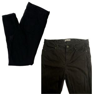 LOFT Black Skinny Pants • Velvet Fabric • Winter Staple